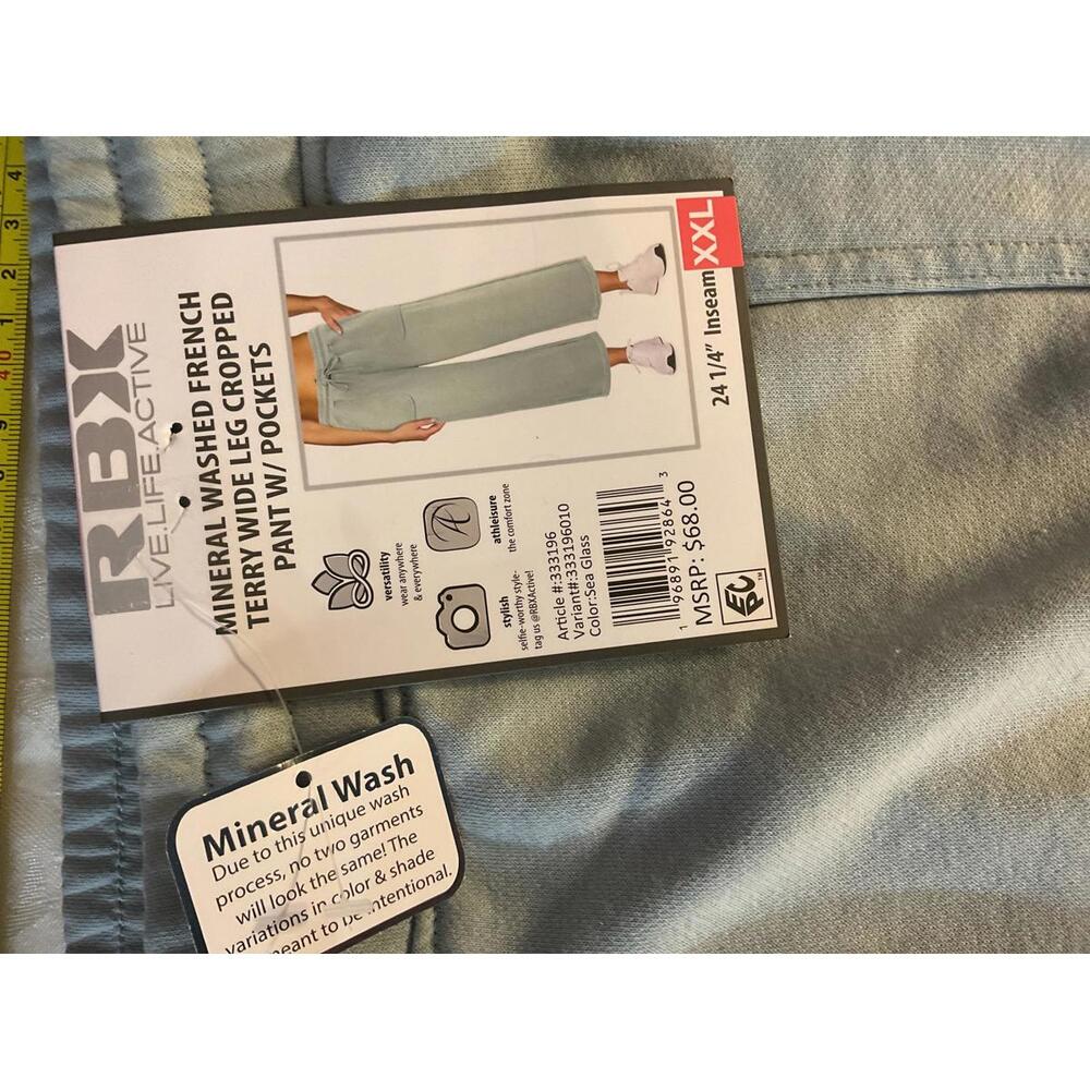 RBX live life active French terry cropped pants XXL - Picture 6 of 8